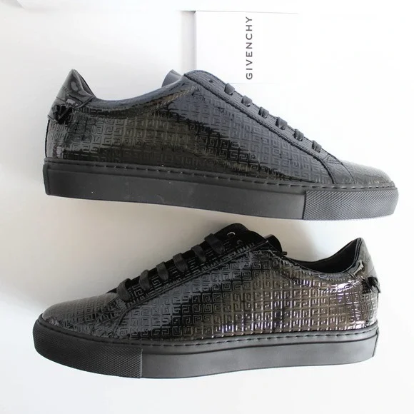 Givenchy Women's Urban Street Allover Logo Monogram Black Patent Leather Sneaker - Picture 7 of 16